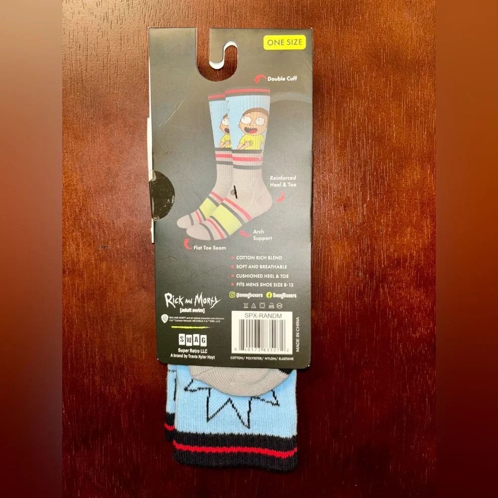 RICK AND MORTY SWAG CREW SOCKS NWT MEN’S SHOE SIZE 8-13